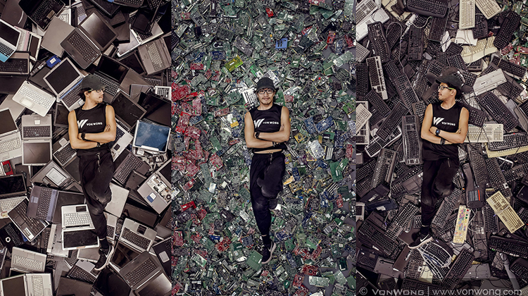 4100磅的電子垃圾藝術照