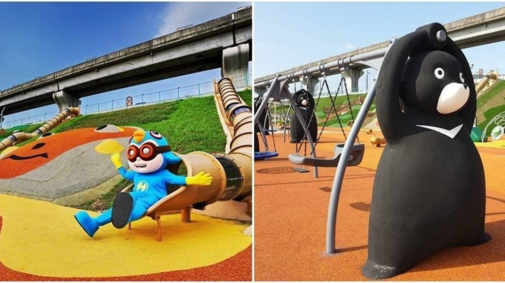 台灣黑熊鞦韆、獮猴溜滑梯玩好high，全台最大「堤坡滑梯樂園」開幕！