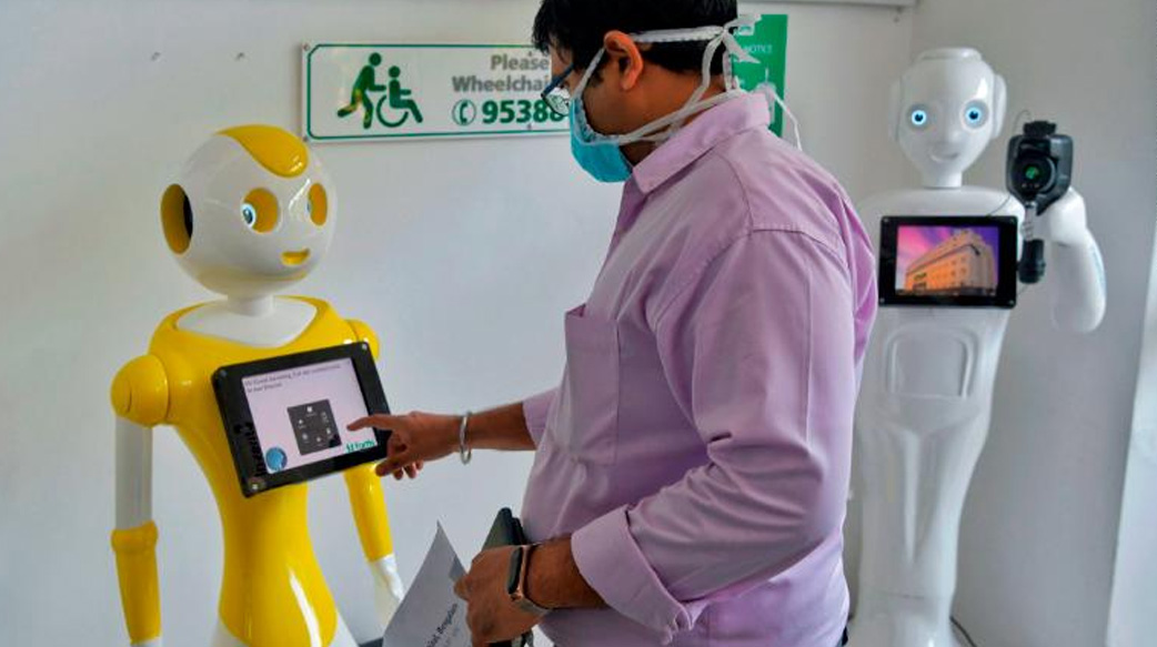 在印度，機器人加入打擊病毒的行列