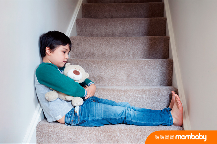 Sad,Boy,Sitting,Alone,On,Staircase,With,Teddy,Bear,,Lonely